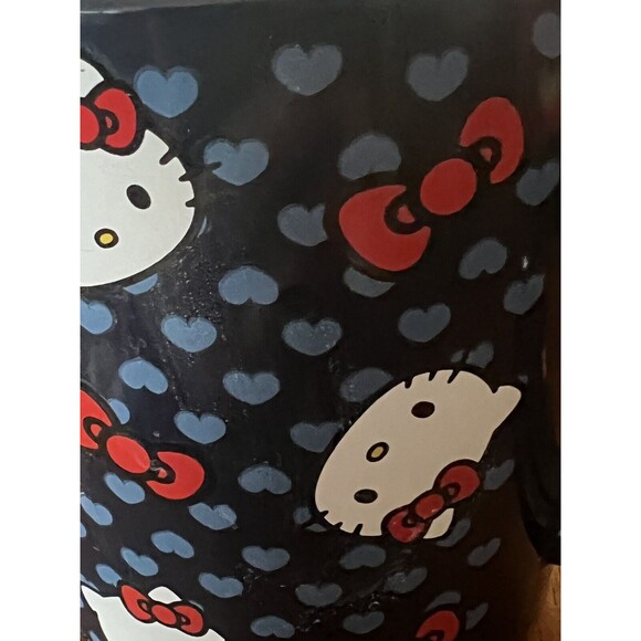 Hello Kitty Sanrio Valentine’s Day Coffee Mug Cup Blue Red Bows Heart Handle NEW - Picture 3 of 10